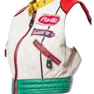Sixty Fancy Goods Leather NASCAR cropped vest